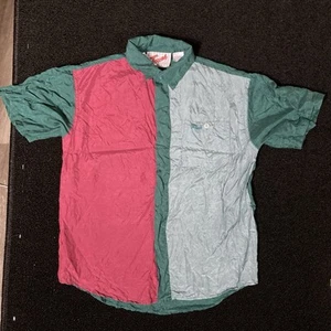 vintage shirt colorblock kids XL SILK short sleeve EXTRA LARGE touch - AB184 - Picture 1 of 19