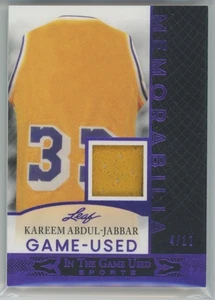 2024 Leaf In The Game Used Sports Kareem Abdul-Jabbar #GUM-33 4/12 Game-Used - Picture 1 of 2