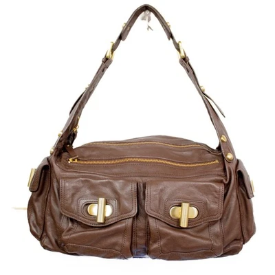 Kenneth Cole коричневый кожаный наплечная сумка золото оборудование Hobo большой сумочки Рекомендуемая розничная цена производителя $478 - Изображение 1 из 4
