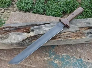 Custom Handmade Full Tang Carbon Steel Bowie Fix Blade Hunting Survival Knife - Bild 1 von 5