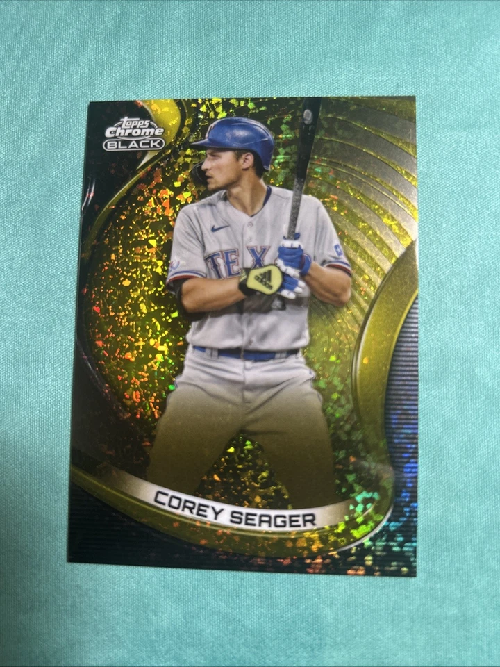 2022 Topps Chrome Black - Corey Seager #1 Gold Mini-Diamond Refractor /50 - Image 1 of 2