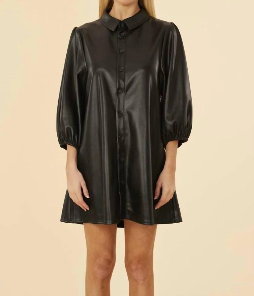 Dolce Cabo 人造皮革束腰外衣,袖口黑色 — 第 1/1 张图片