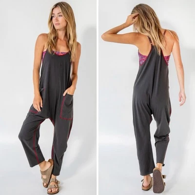 JUMPSUIT LUCY Natural Life Talla XS Gris Carbón Tejido Holgado Bolsillos Grandes NUEVO Foto 1 de 4