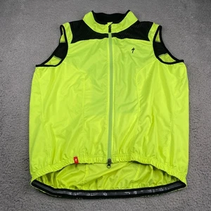 Specialized Cycling Vest Mens 2XL Neon Yellow Full Zip Performance Biking - Picture 1 of 15