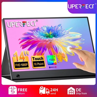 UPERFECT 14,0 Zoll Portable Monitor Touchscreen FHD Tragbarer Monitore 1920*1080 - Bild 1 von 4