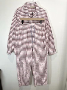 LL Bean Medium Herren Größe M kariert Flanell Pyjama Set Baumwolle weiß rot blau - Bild 1 von 8