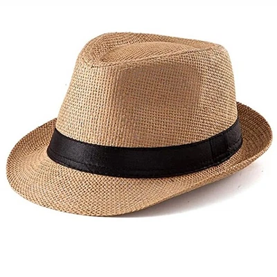 Unisex Sombrero de Paja Panamá Verano Playa Sol Ala Corta Fedora Trilby Gorra Cubana EE. UU. Foto 1 de 4