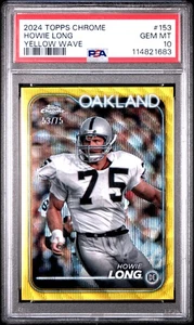 2024 TOPPS CHROME HOWIE LONG #153 YELLOW WAVE /75 PSA Gem Mint 10 - Photo 1/2