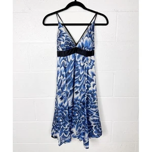 Arden B Seide Babydoll Schlupfkleid S blau Feder Y2K 2000er McBling Ästhetik - Bild 1 von 7