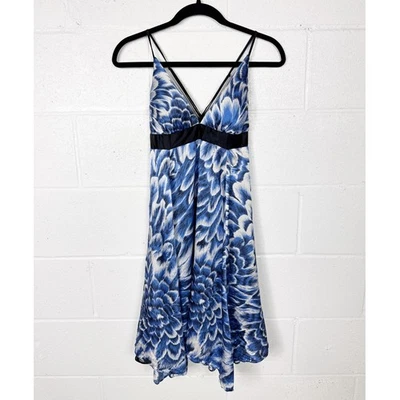 Vestido sin Mangas Babydoll de Seda Arden B S Pluma Azul Y2K Años 2000 McBling Estético Foto 1 de 4