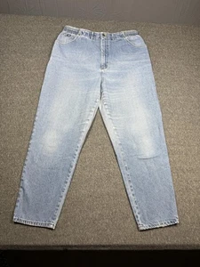 Vintage Lee Jeans Womens 20W High Rise Elastic Waist Tapered Leg Made USA 90s - Picture 1 of 20