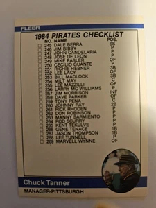 1984 FLEER CHECKLIST PITTSBURGH PIRATES/NEW YORK METS #657 NM - Picture 1 of 1