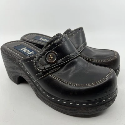 Vintage LEI Grunge Goth Womens 6.5 Chunky Platform Wedged Brown Y2K Shoes Slip - Image 1 of 4