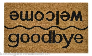 WELCOME GOODBYE VINYL BACK COIR DOORMAT - 18" X 30" - WELCOME MAT - Picture 1 of 1