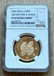 Israel 2004 Gold 1/2 oz 10 New Sheqalim NGC PF69UC Architecture and Design - Picture 1 of 2