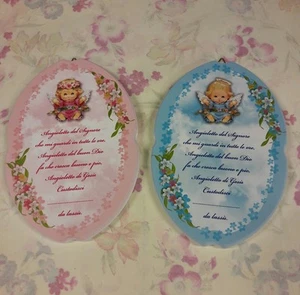 QUADRETTO ANGELO CUSTODE PERSONALIZZABILE CON IL NOME SCRITTO A MANO 11 X 16 CM - Picture 1 of 3