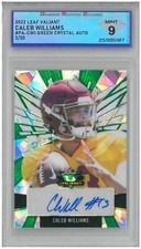 2022 Leaf Valiant CALEB WILLIAMS #PA-CW1 Green Crystals Auto 3/30 💎 DSG 9 Mint