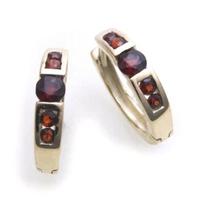 Pendientes de mujer plegables criollos granate en oro 585 pendientes de granada oro amarillo nuevos - Imagen 1 de 8