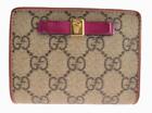 [Japan Used Watch]  Gucci Bifold Wallet Card Case Gg Supreme 406924 Beige/Pink/O