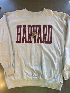 Vintage 92’ Harvard University Heavy Long Sleeve Shirt Rowing Crew XL Gray Ivy