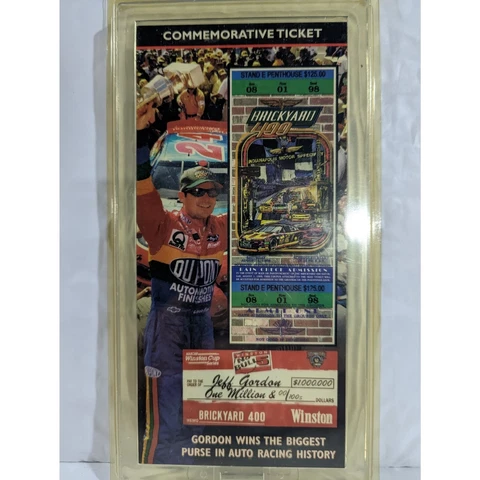 BRICKYARD 400 Commemorative Ticket Jeff Gordan Wins Biggest Purse 1998 Cover