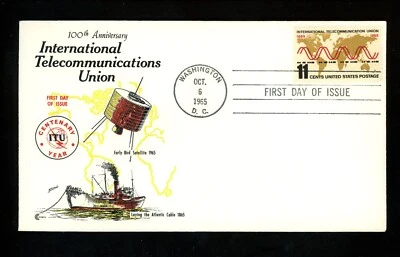 US FDC #1274 Cover Craft M-7 1965 Washington DC ITU Telecommunications Union HC - Image 1 of 2