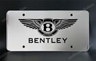 BENTLEY BENTLEY License Plate, Custom Made of Stainless Steel Metal - Black Logo