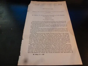 Government Report 1898 Francis Howard Co D 64th NY Volunteer Infantry Civil War - Bild 1 von 1