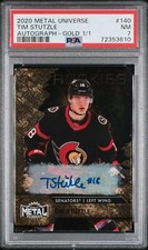 Tim Stutzle 2020-21 Skybox Metal Universe Gold PMG 1/1 Rookie Auto RC Senators