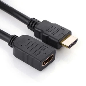HDMI EXTENSION Cable Male Plug to Female Socket Lead to extend TV HDMI cable UK - Picture 1 of 11