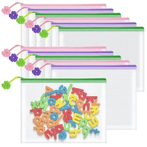 12pcs Mesh Zipper Pouch Bags Plastic Zipper Pouches 12.6x9.4 in Zipper Pouch ... - Picture 1 of 6