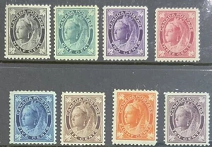 CANADÁ 1897 JUEGO SG141/149 MONTADO COMO NUEVO (MEDIO CENTAVO Y 3 CENTAVOS ESTÁN MONTADOS SIN MONTAR O NUNCA MONTADO £450+ - Imagen 1 de 2