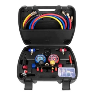 AURELIO TECH 2020 UPGRADE Version 4 Way A/C Manifold Gauge Set Fits R134A R410A - Picture 1 of 6
