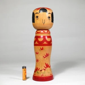Maestro TSUNEKICHI ABE Kokeshi (1904-1991), firmato, Giappone anni 60 - grande 10" - Foto 1 di 19