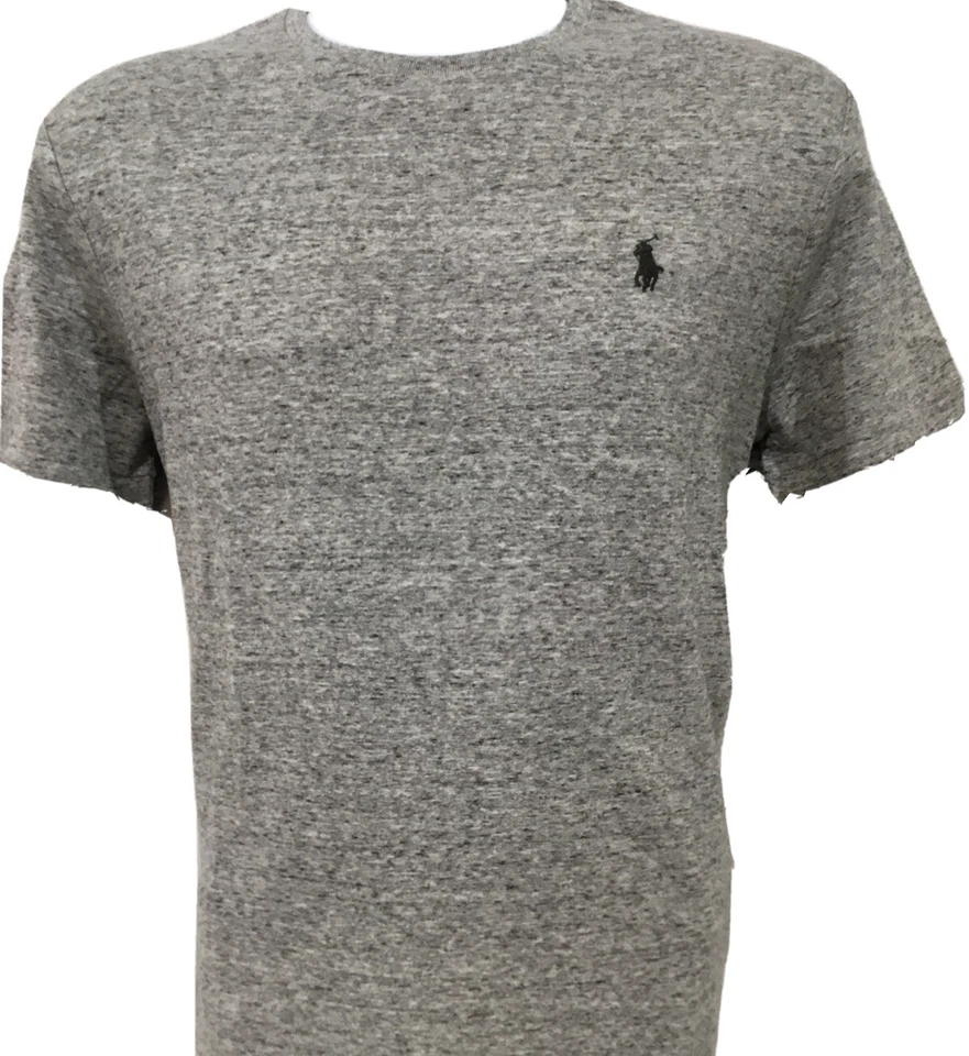 Polo Ralph Lauren Mens Crew Neck T-shirt Grey Heather Black Pony Size S