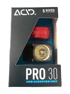 ACID Beleuchtungsset PRO 30 Frontlicht & Rücklicht schwarz 93052 - NEU & OVP - Bild 1 von 3