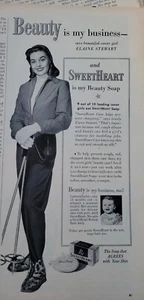 1951 Sweetheart is my beauty soap Elaine Stewart Ski Skiis Vintage Ad - Bild 1 von 1
