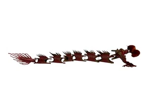 Rare Vintage Chinese Bamboo Articulated Red Toy Dragon - Imagen 1 de 12