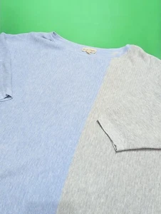 Phase Eight Grey Sky Blue Thin Knit Ribbed Jumper Batwing Top Size Large - Picture 1 of 7