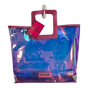 Juicy Couture Beuteltasche schillernd rosa Henkeltasche – holografischer PVC Strand Shopper, N - Bild 1 von 3