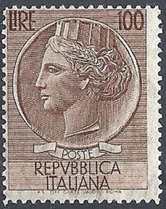 1955 ITALIA TURRITA STELLE 100 LIRE MNH ** - RR11278-12 - Bild 1 von 1