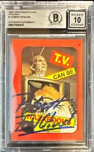 ROBERT ENGLUND FREDDY KRUEGER 1988 TOPPS AUTO SIGNED ON CARD BGS 10 *5802 - Bild 1 von 1