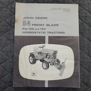 Manual del operador original para John Deere 54 hoja delantera para 120 140 tractores - Imagen 1 de 4