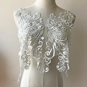 Lentejuelas Bordado Encaje Floral Parche Aplique Vestido de Novia Accesorios - Imagen 1 de 7