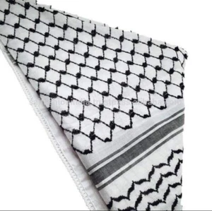 Cotton Palestine Shemagh Keffiyeh Arab Scarf Head Military Hatta Wrap Army Gaza - Picture 1 of 5