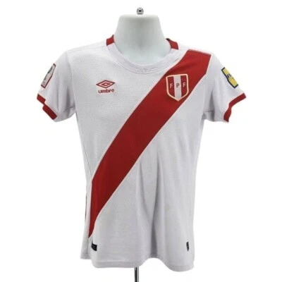 Umbro Womens Large Jersey FPF FIFA World Cup Russia 2018 Peru White Red Football - Image 1 of 4