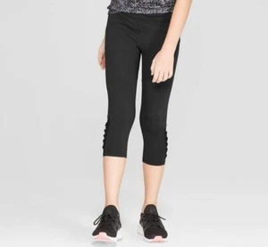Leggings Capri de malla para niñas - C9 Champion (negro sólido) - Imagen 1 de 2