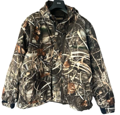 2 for 1 NEW Rocky Max 4 HD Camo Hood Jacket AND Matching Fleece 1/4 Zip LS Shirt - Image 1 of 3