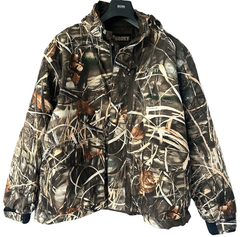 2 for 1 NEW Rocky Max 4 HD Camo Hood Jacket AND Matching Fleece 1/4 Zip LS Shirt - Image 1 of 3