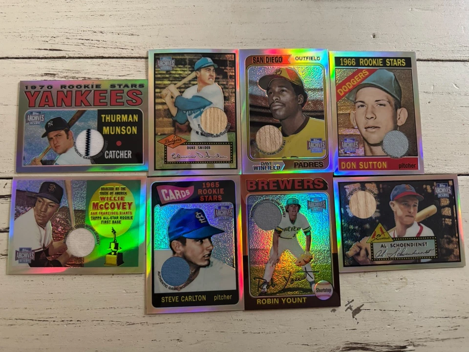 2001 Topps Archives Reserve - Rookie Reprint Relics Bat/Jersey - Lot of 8 Munson - Image 1 of 1